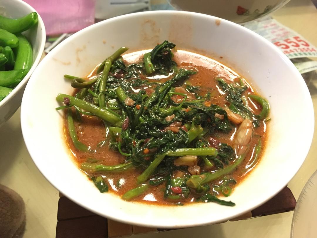 椒丝腐乳炒通菜
