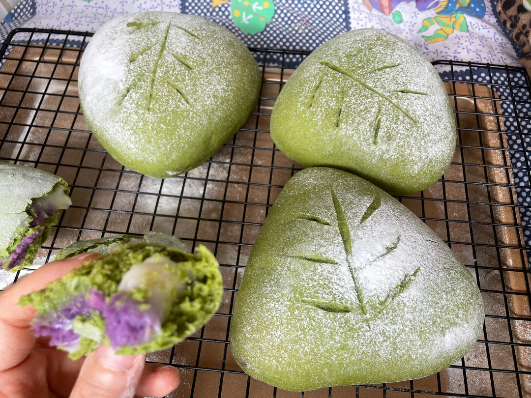 抹茶芋泥麻薯软欧包🍃夏日小清新