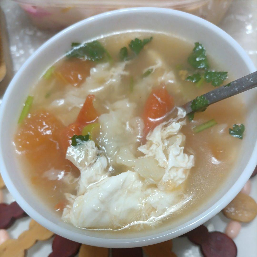 番茄鸡蛋旮瘩汤