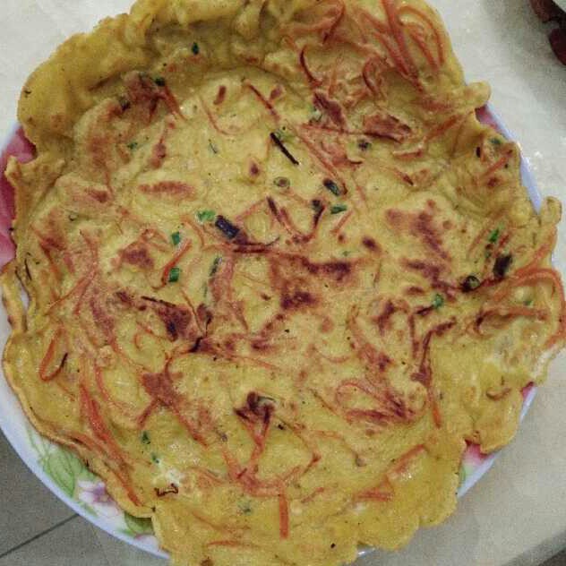 电饼铛胡萝卜丝葱花鸡蛋饼