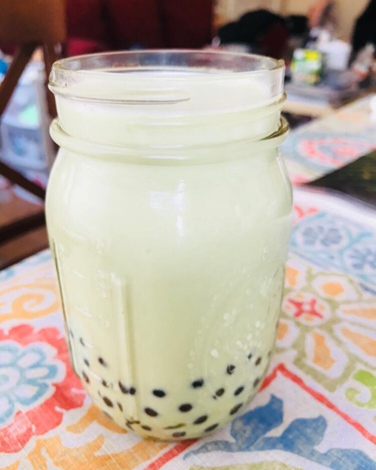 黑糖珍珠抹茶鲜奶