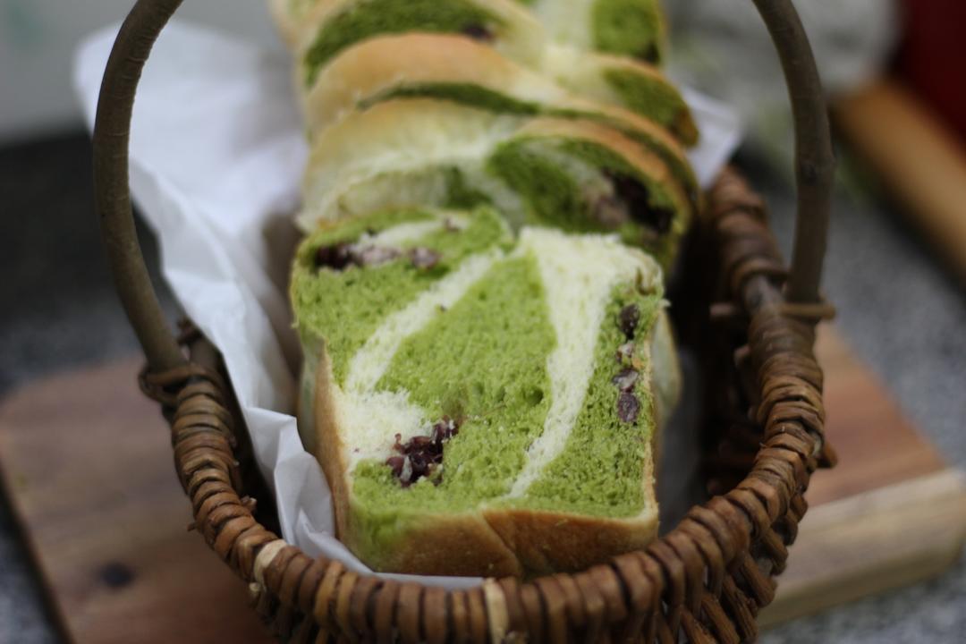 抹茶蜜豆吐司