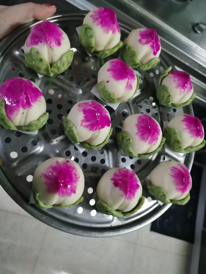 豆沙寿桃包