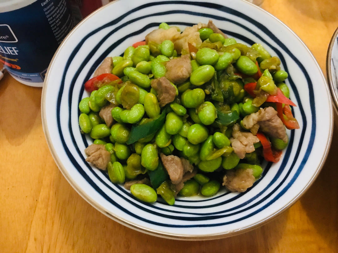 超级下饭菜：毛豆炒肉