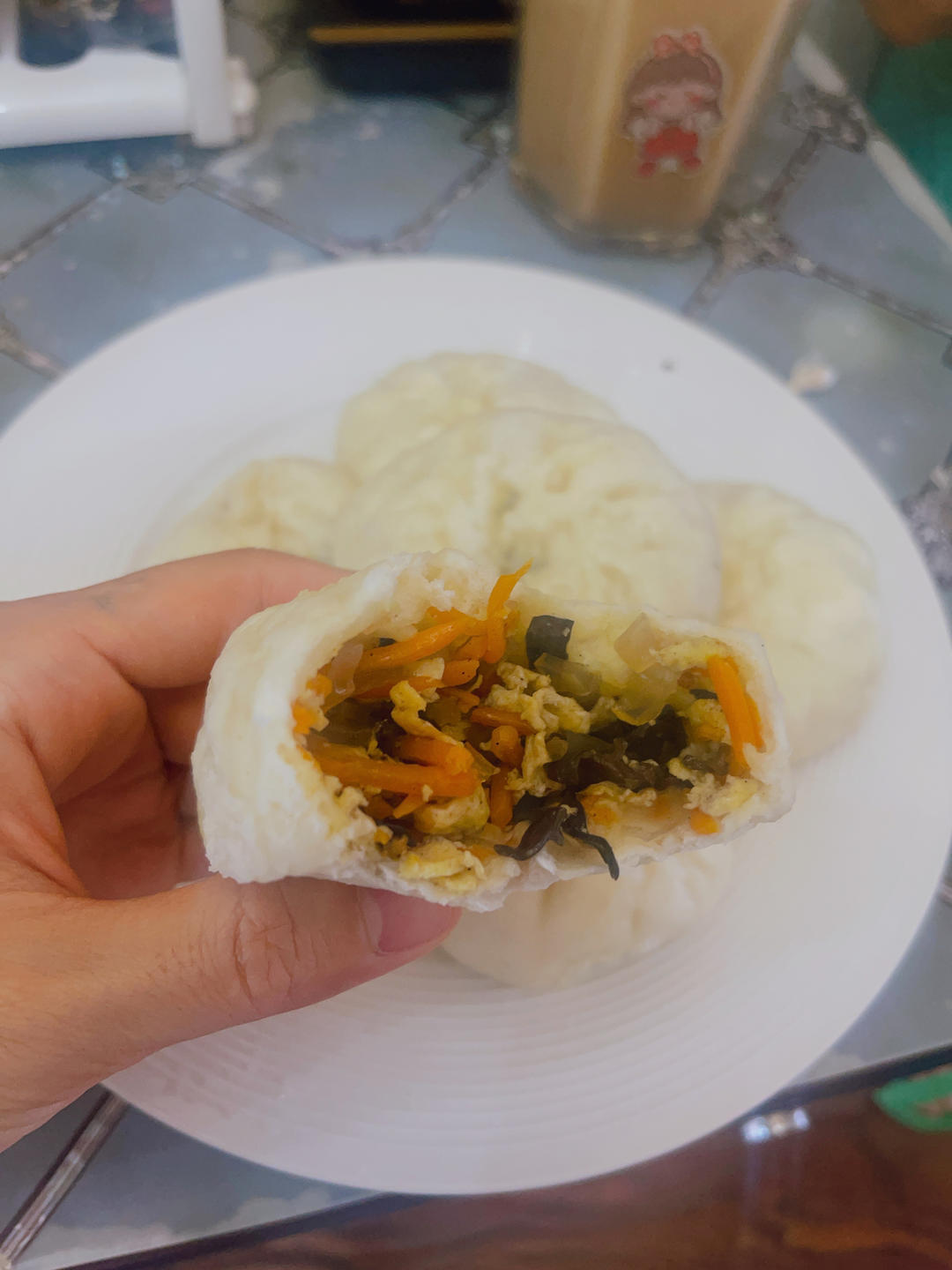 ♨️包子好吃的密码💯给肉都不换的胡萝卜木耳鸡蛋素馅包子