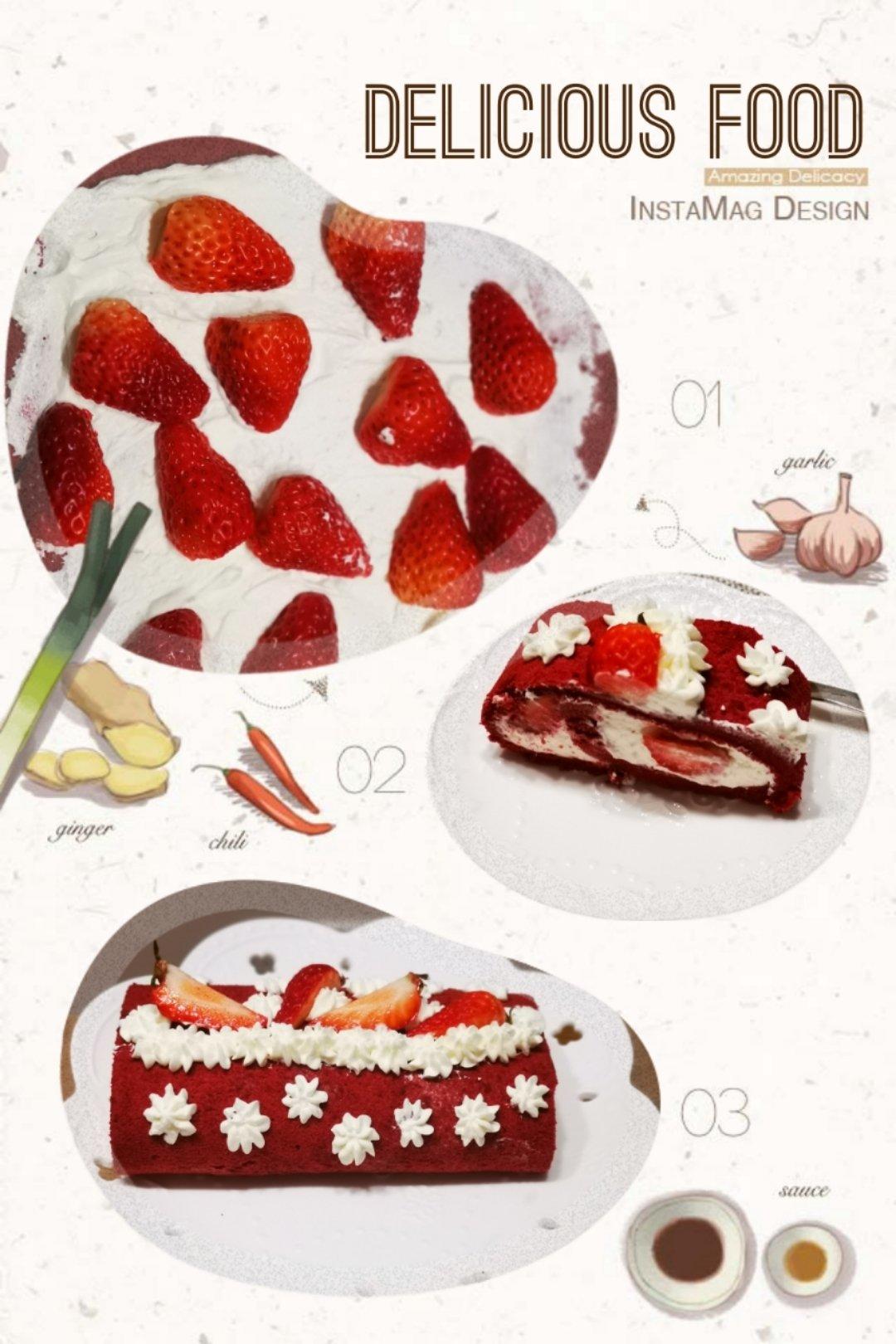 红丝绒蛋糕卷（完美毛巾底）