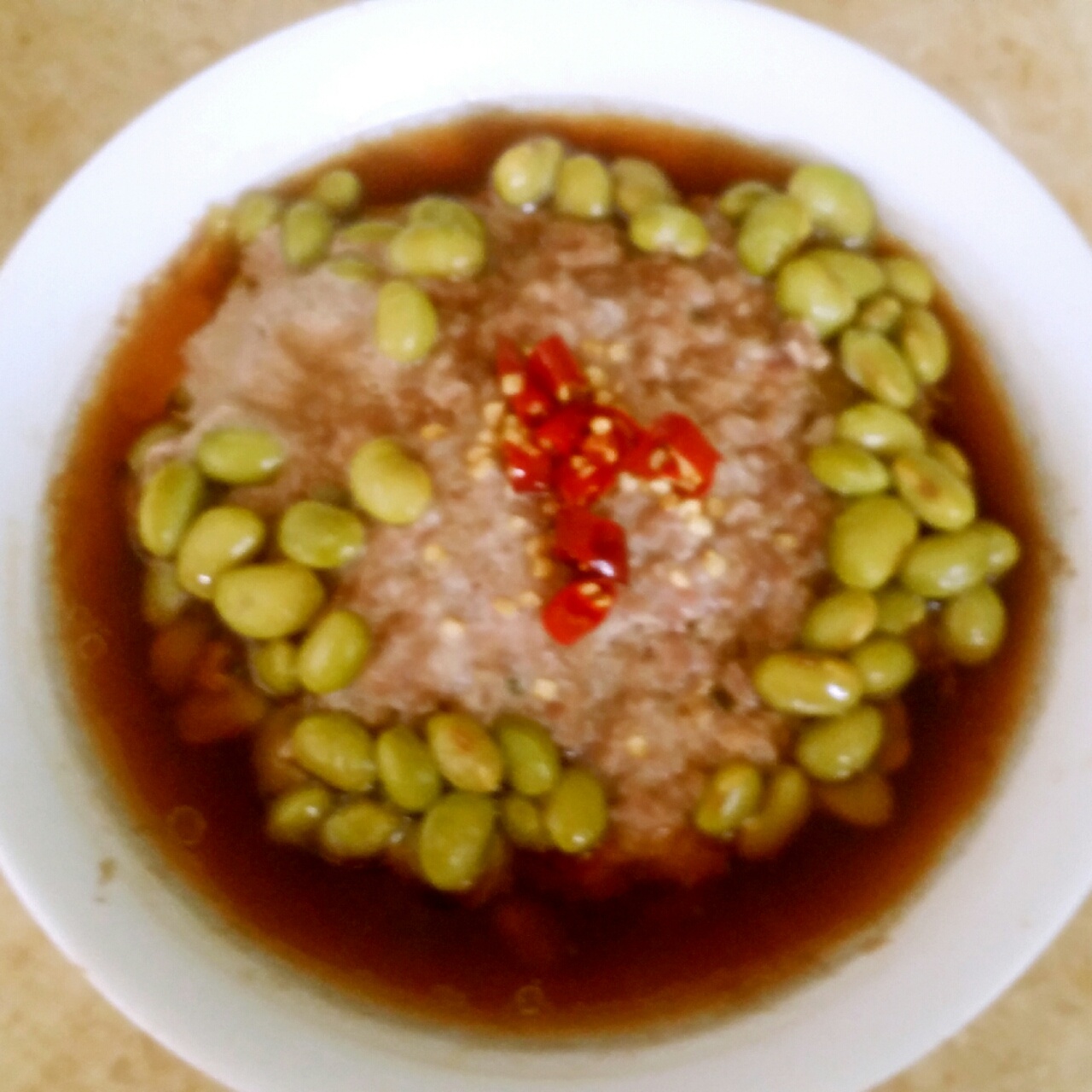 毛豆蒸肉饼