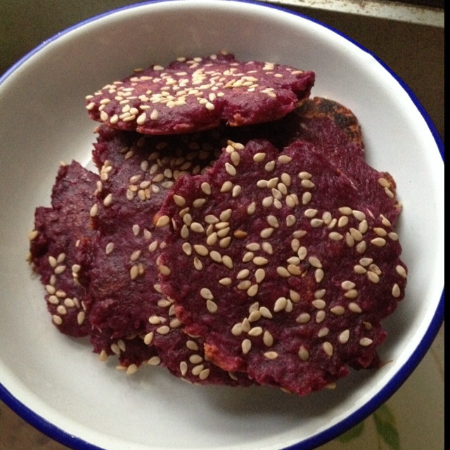 香煎芝麻紫薯饼