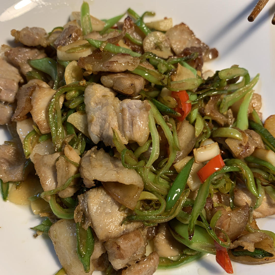 有肉有菜之四季豆五花肉片