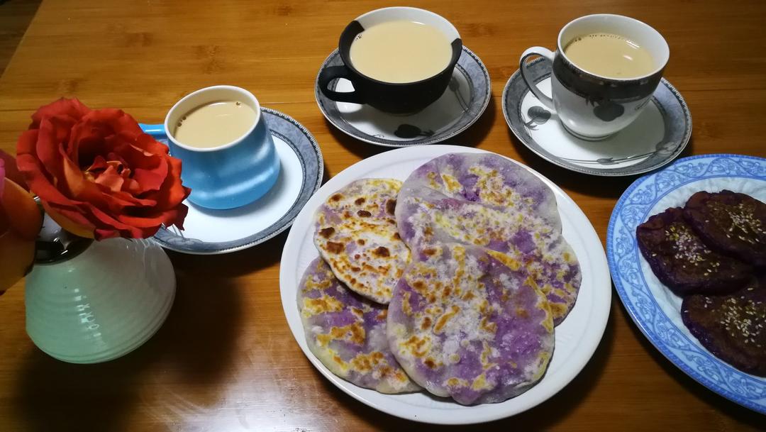 烫面紫薯饼