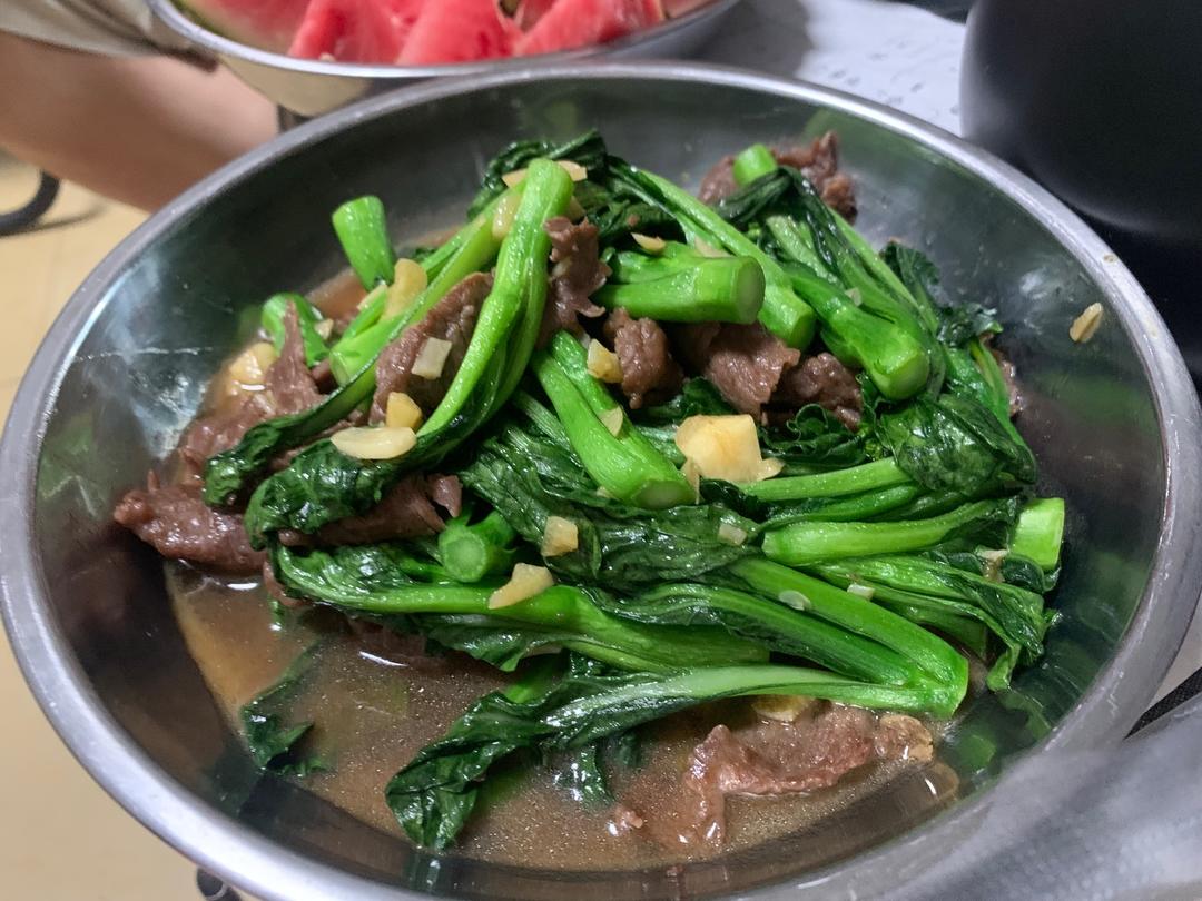 日常爽口牛肉炒菜心的做法