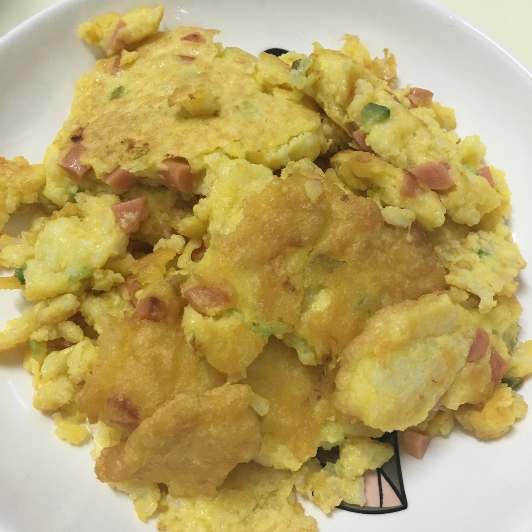 米饭鸡蛋饼