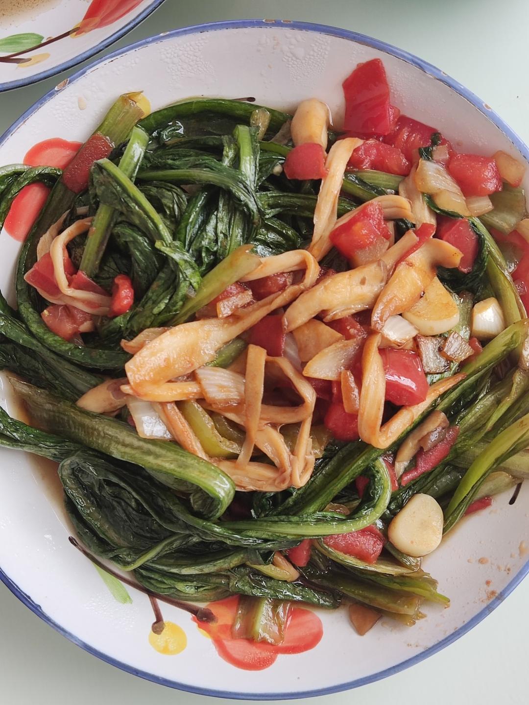 番茄油麦菜炒鸡蛋