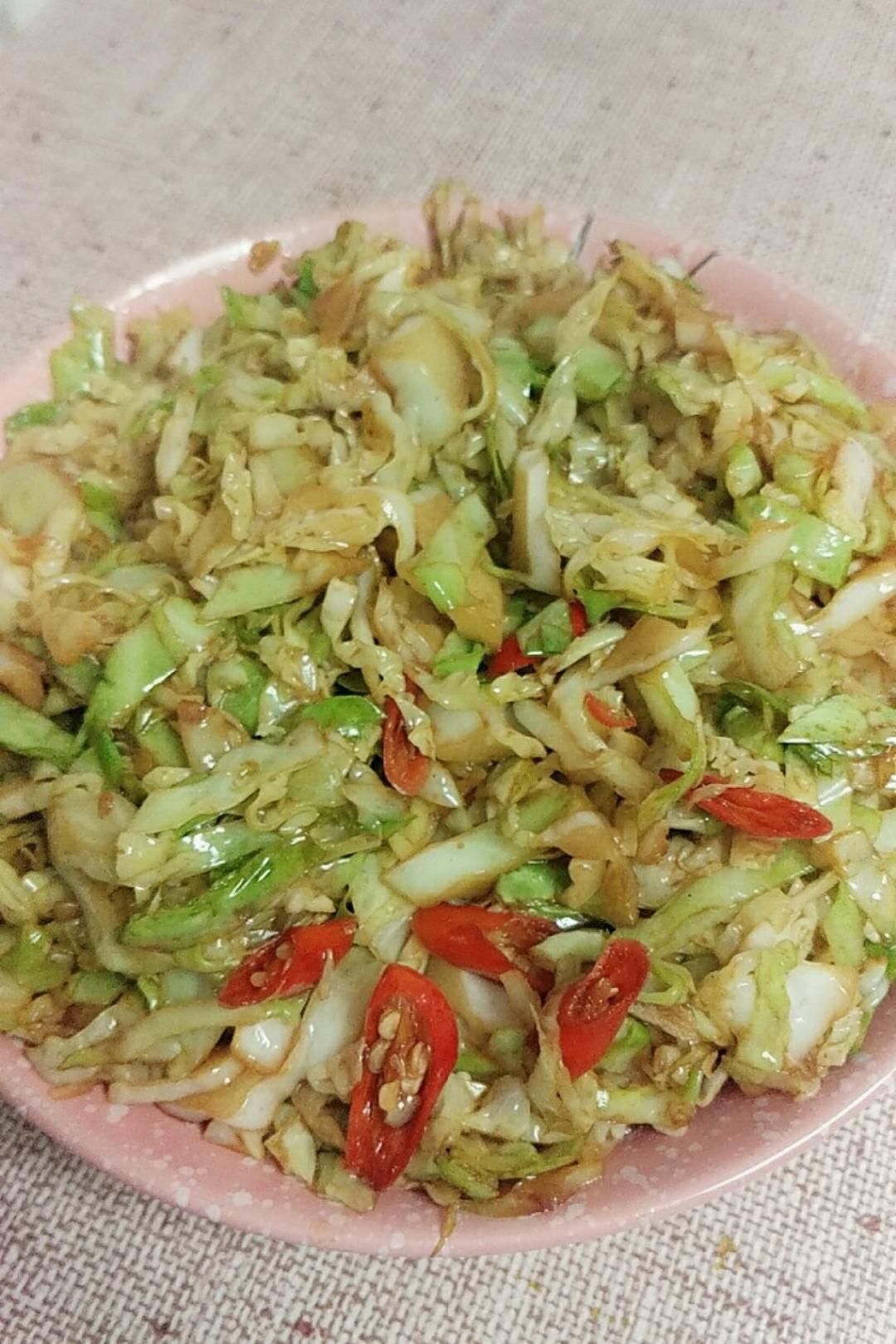 炝锅圆白菜丝