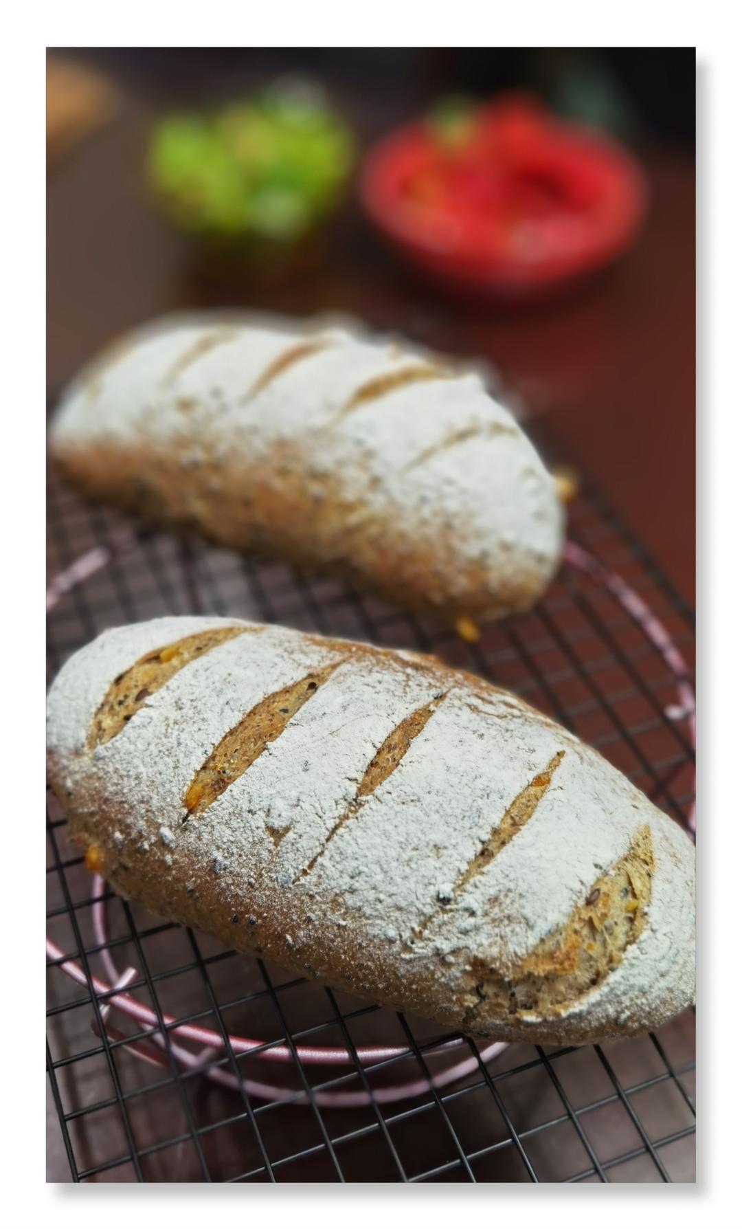 不用手揉的全麦面包-香橙亚麻籽软欧