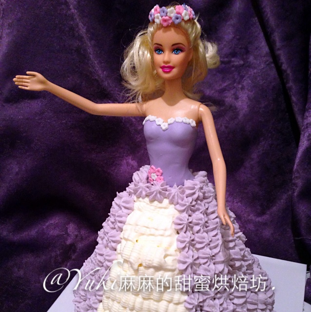 芭比奶油裱花蛋糕