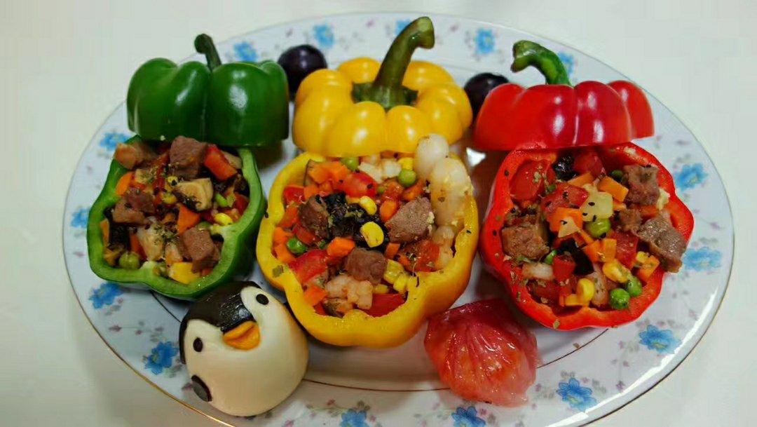 彩椒培根焗饭盅