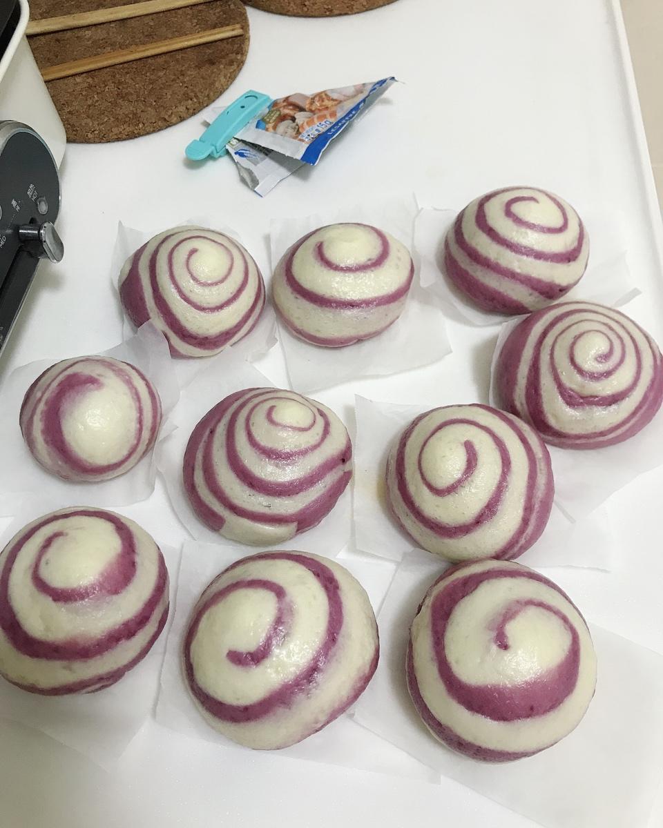 紫薯、南瓜螺旋馒头