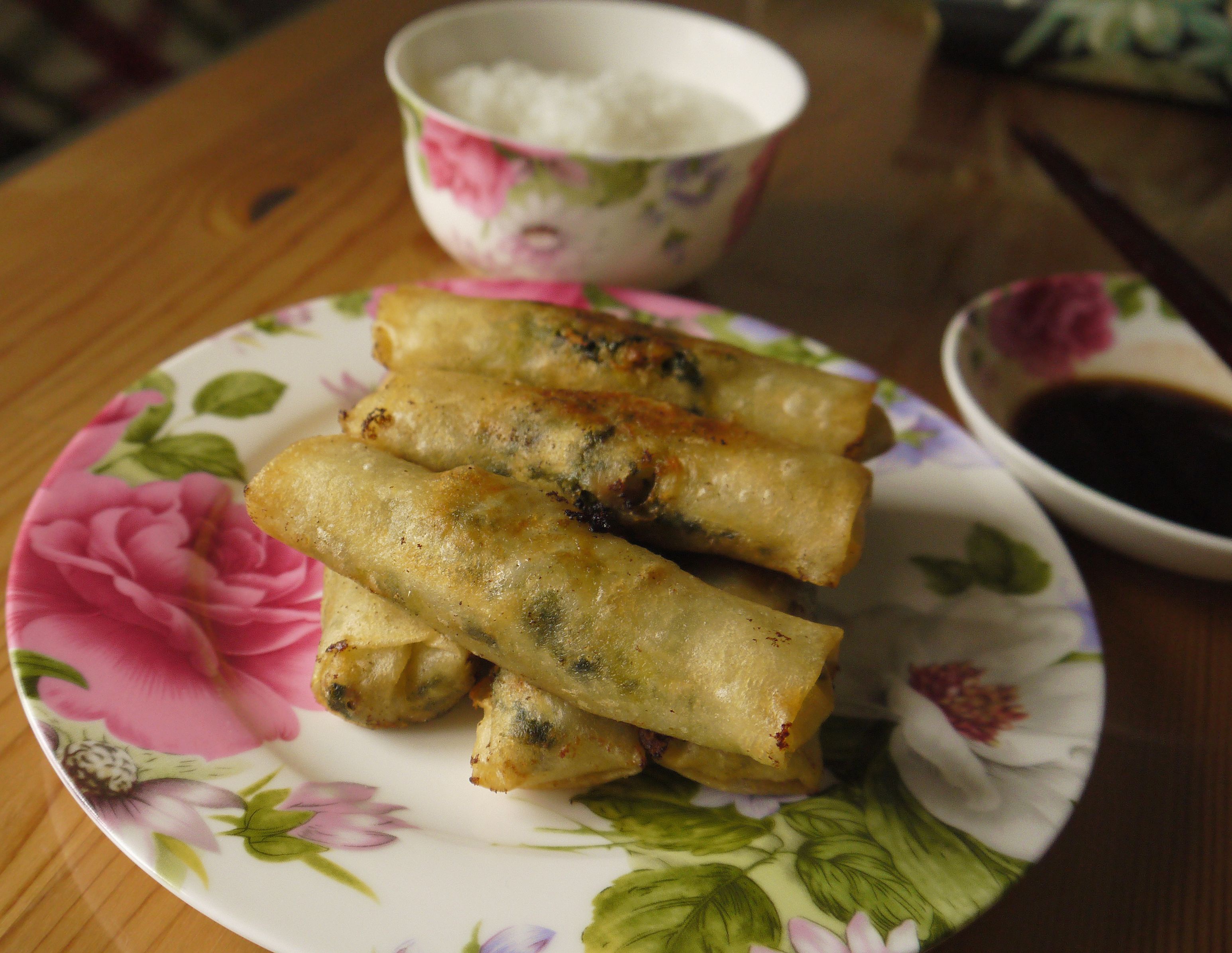 黄芽菜肉丝春卷