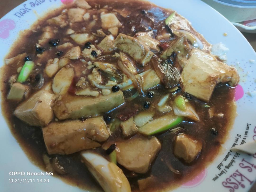 葱烧豆腐