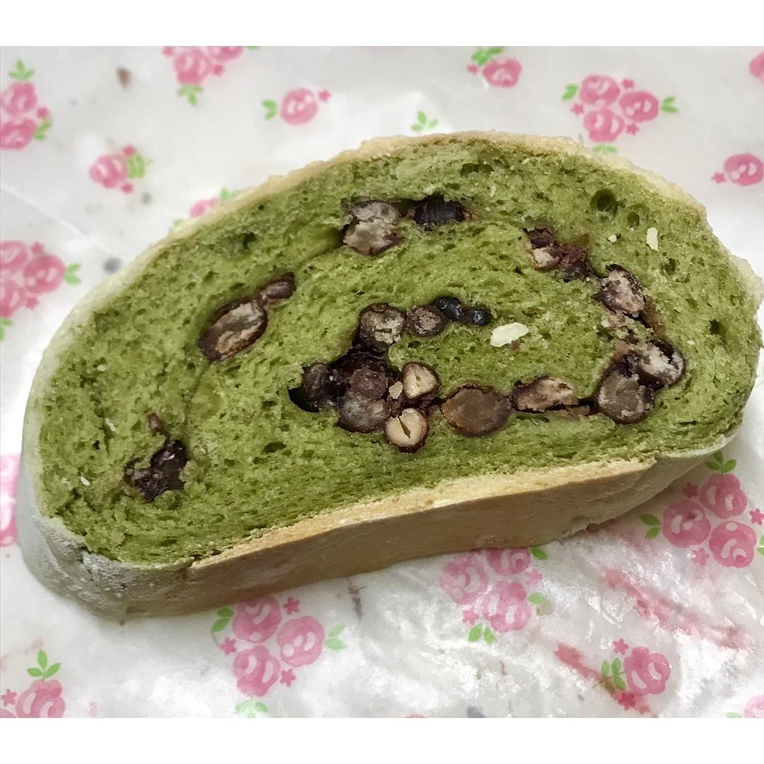 抹茶红豆面包