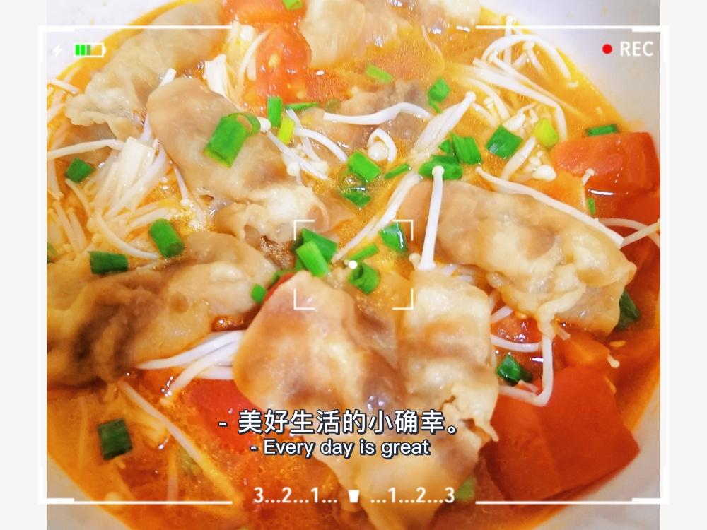 一人食酸汤金针菇肥牛卷的做法