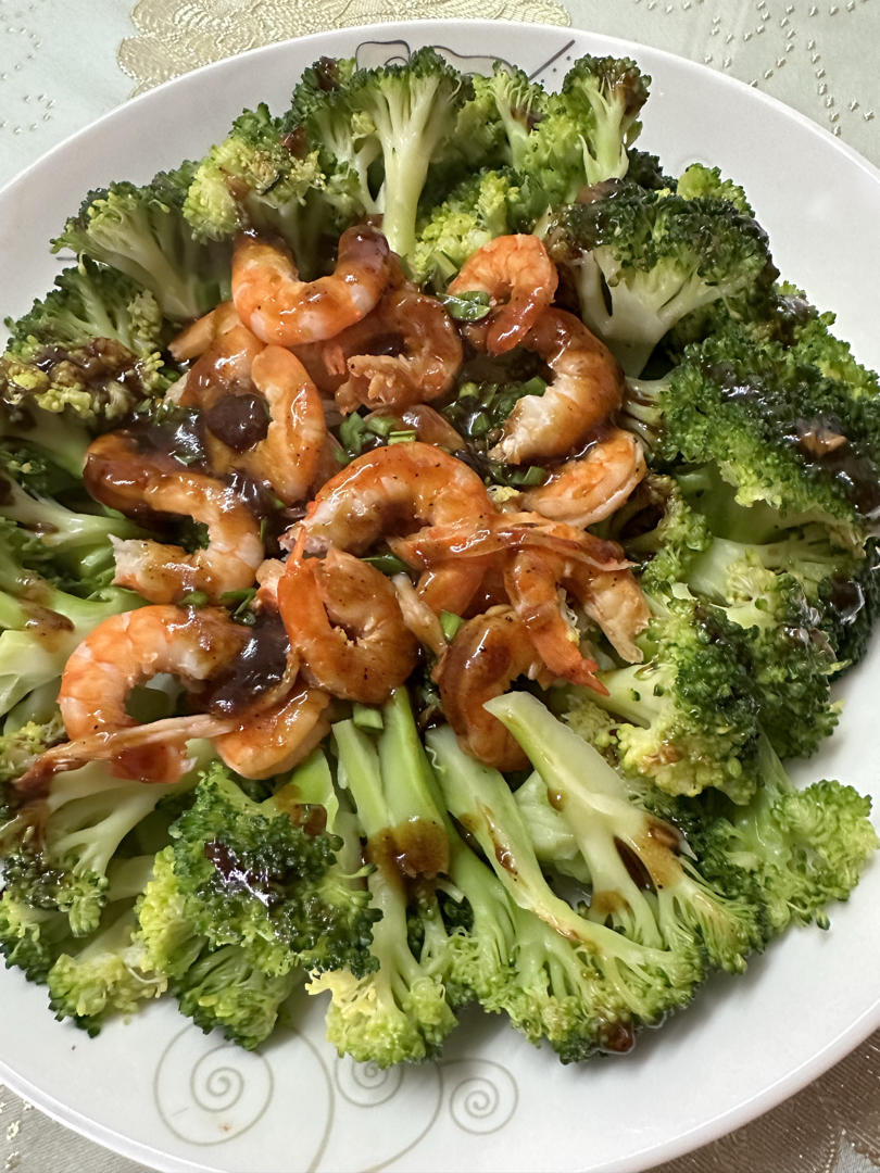 蚝汁虾仁西兰花，好看更营养