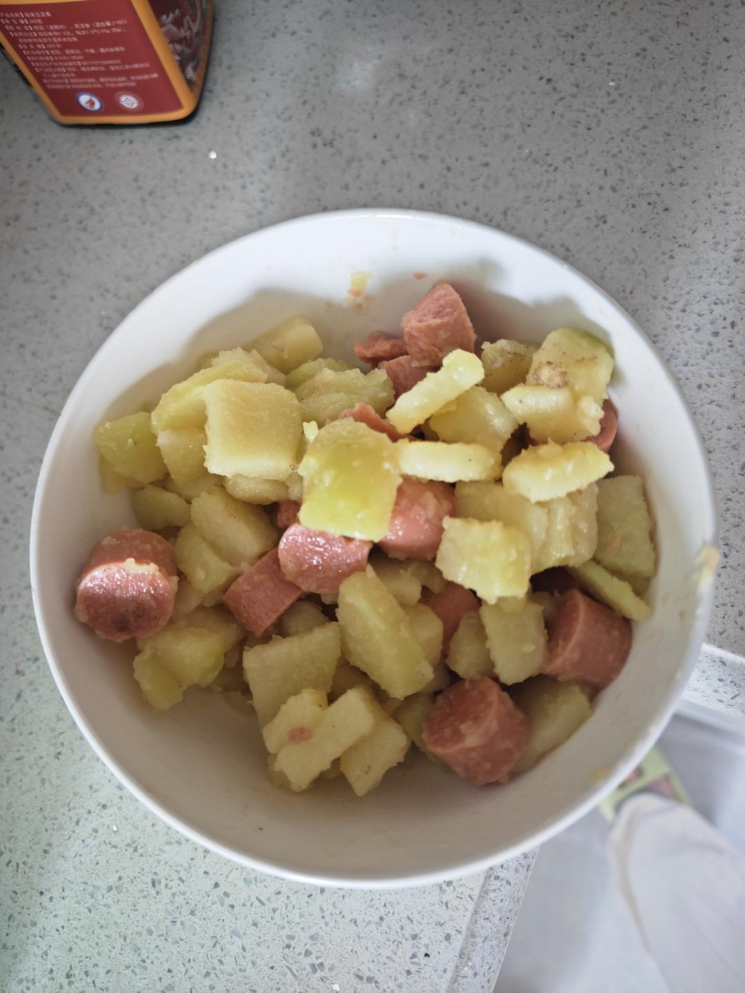 烧烤风味的土豆小香肠