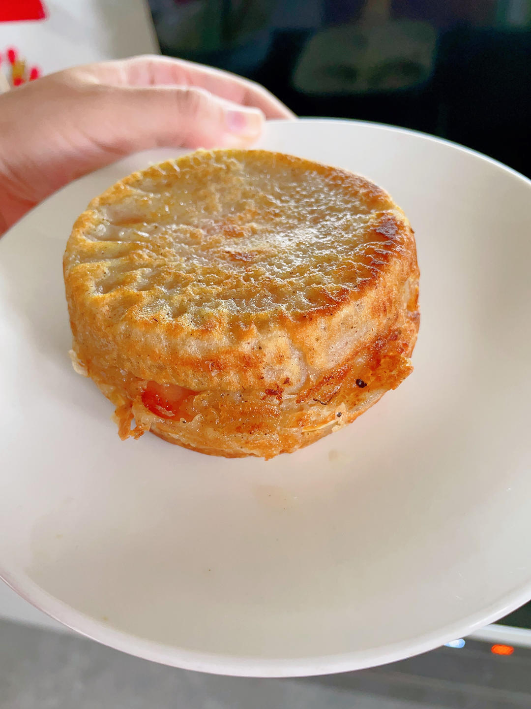 早餐霸王~沉甸甸鸡蛋汉堡