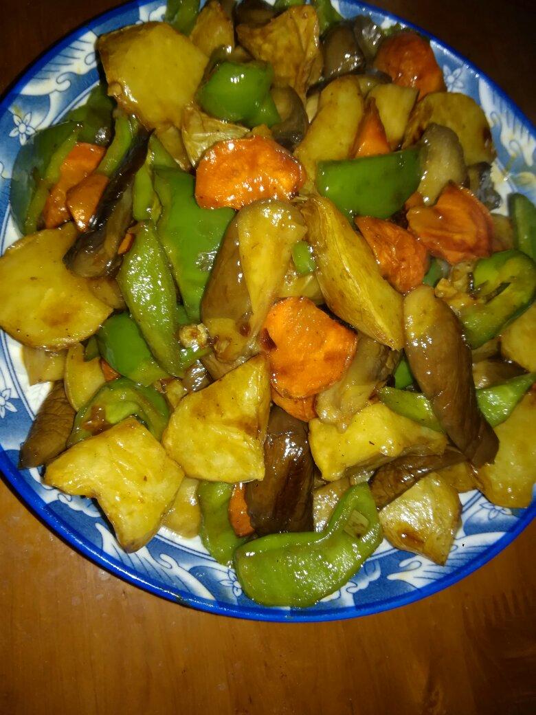 空气炸锅地三鲜