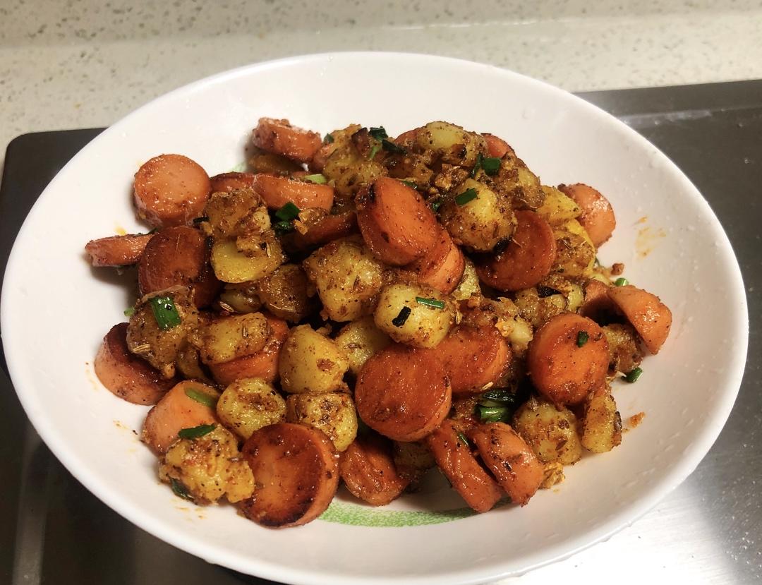 孜然火腿土豆丁