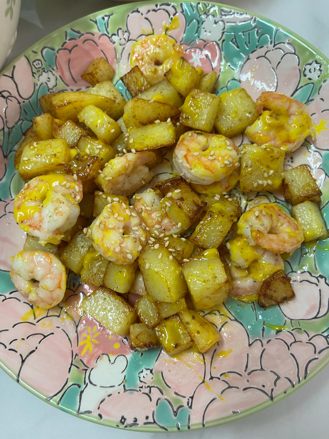 直流口水！制作简单的甜辣芥末虾球