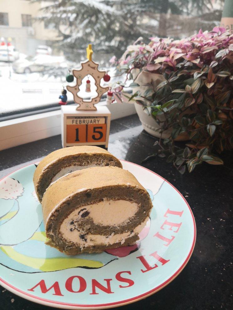 抹茶红豆蛋糕卷