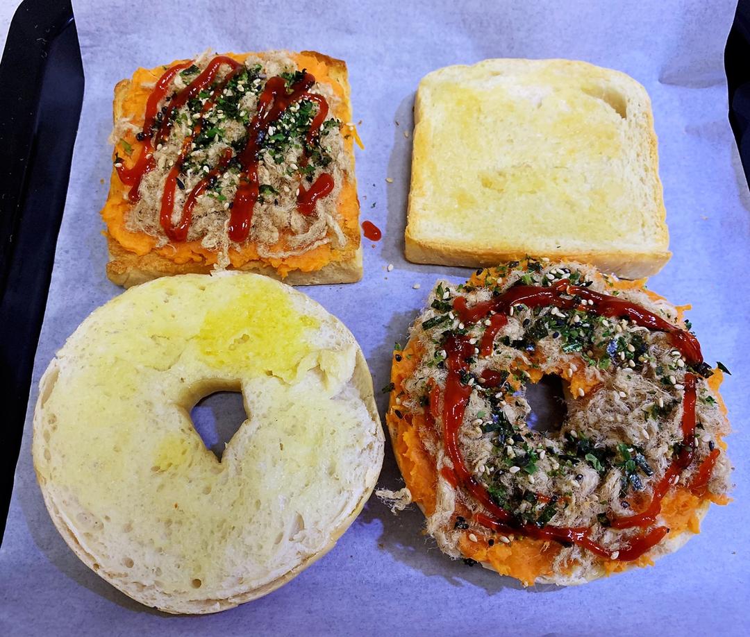 红薯泥肉松三明治