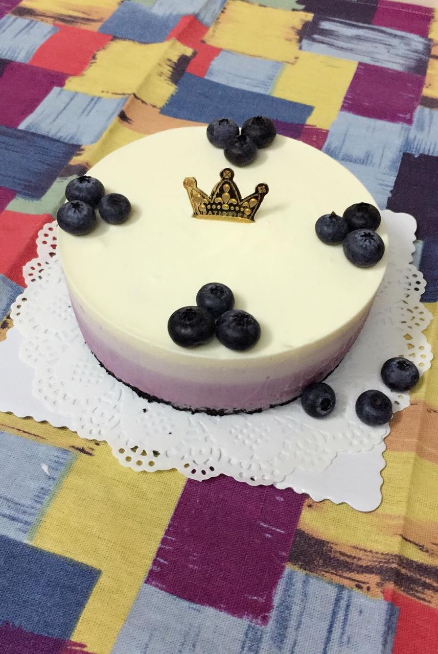 渐变蓝莓冻芝士蛋糕（免烤）