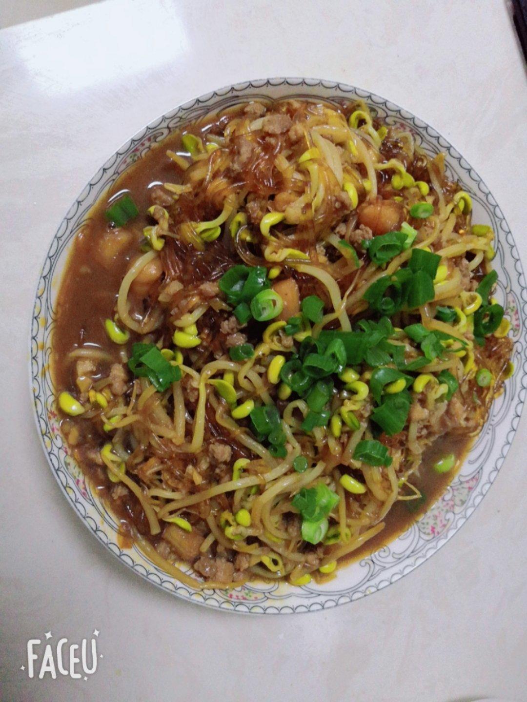 肉末粉丝黄豆芽