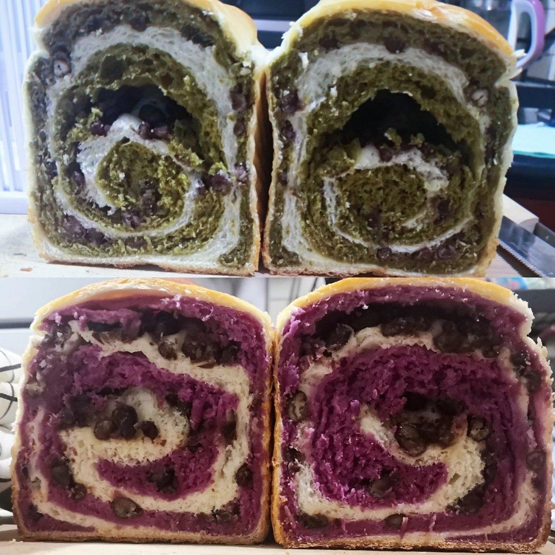 蜜豆抹茶双色吐司（波兰种）