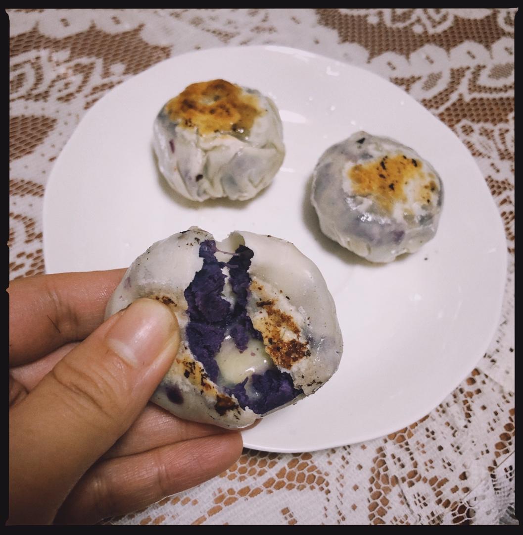 爆浆紫薯饼