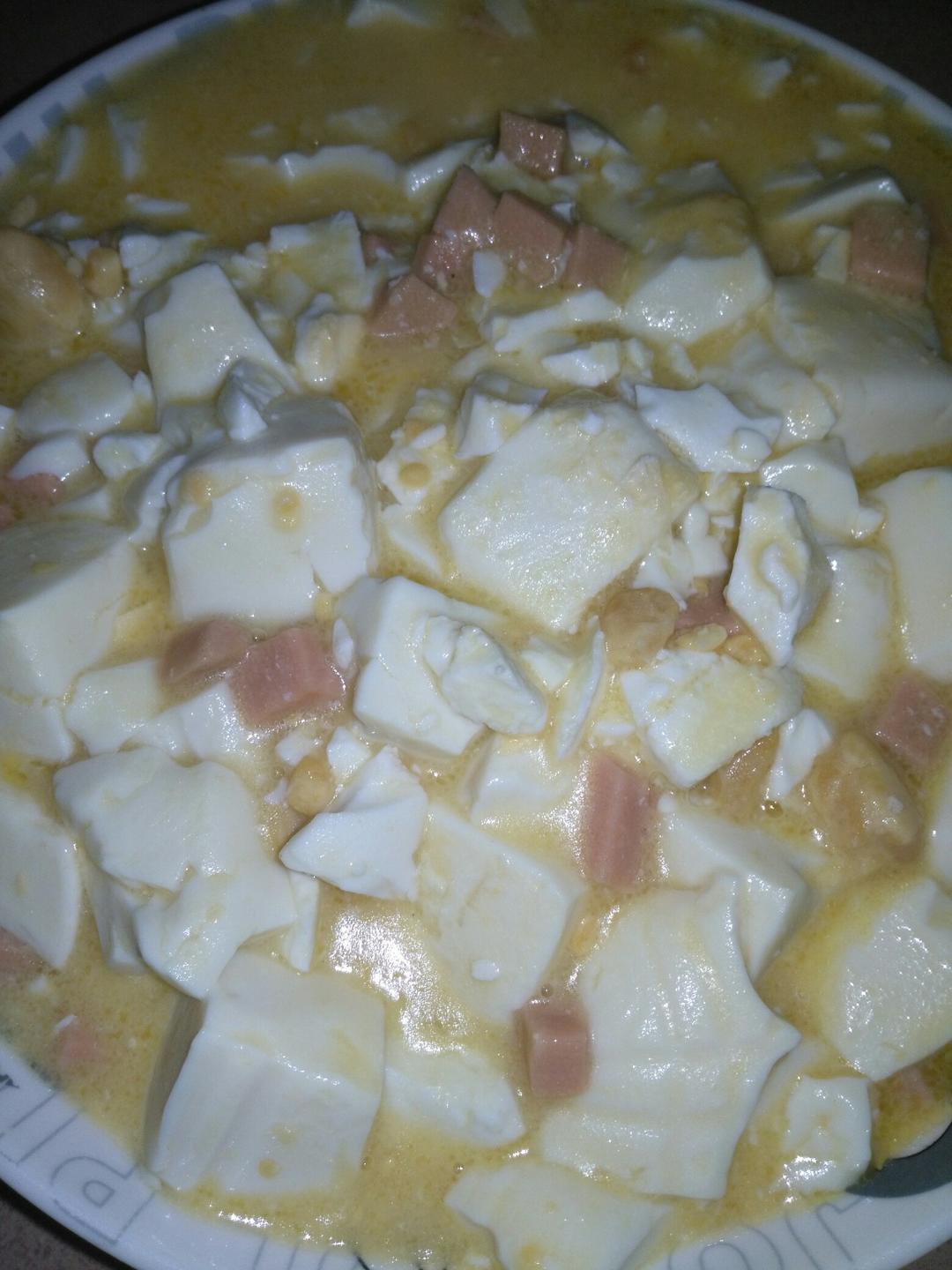 咸蛋烧豆腐～～孩子爱吃的下饭菜！