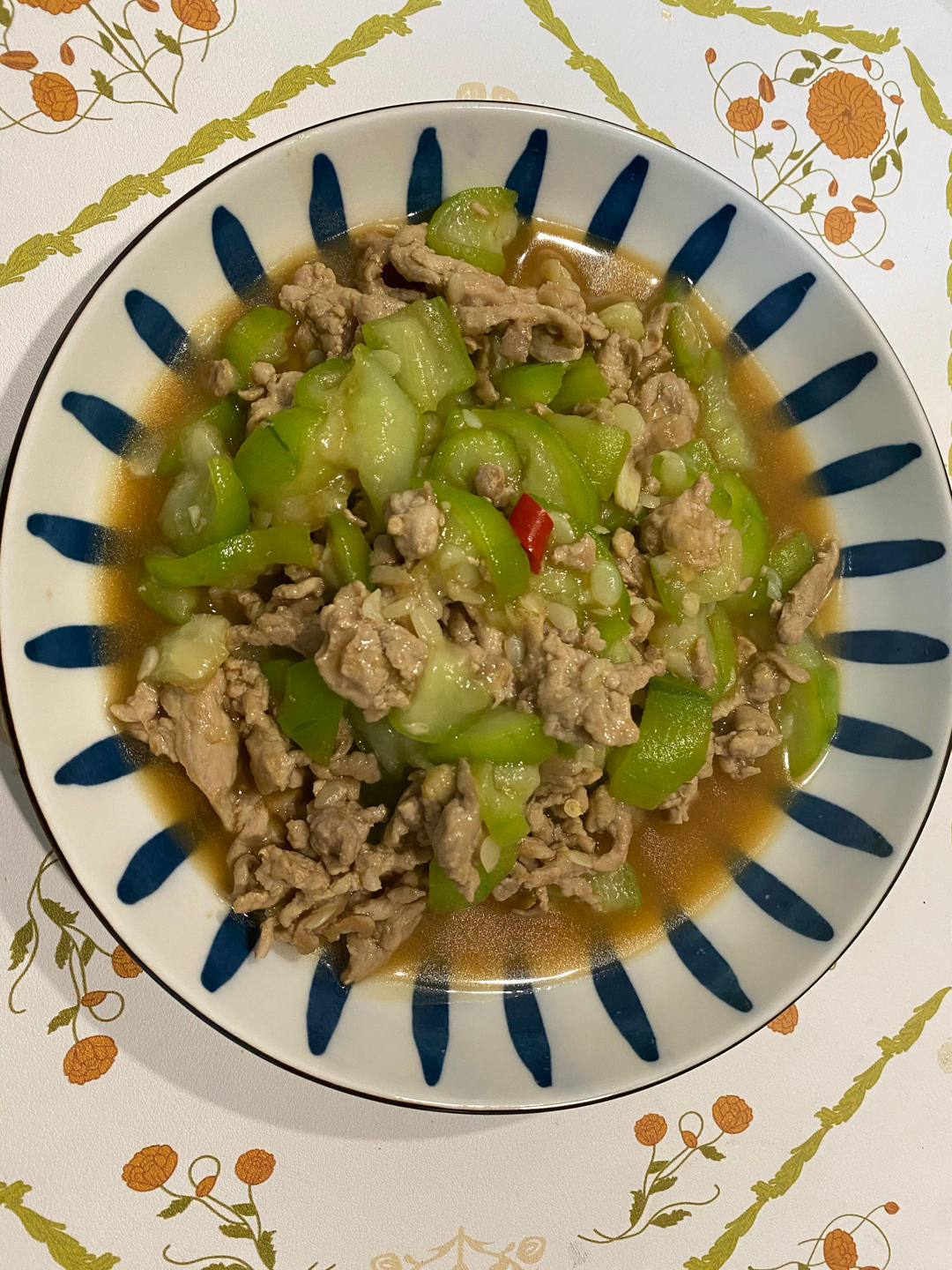 家常丝瓜炒肉