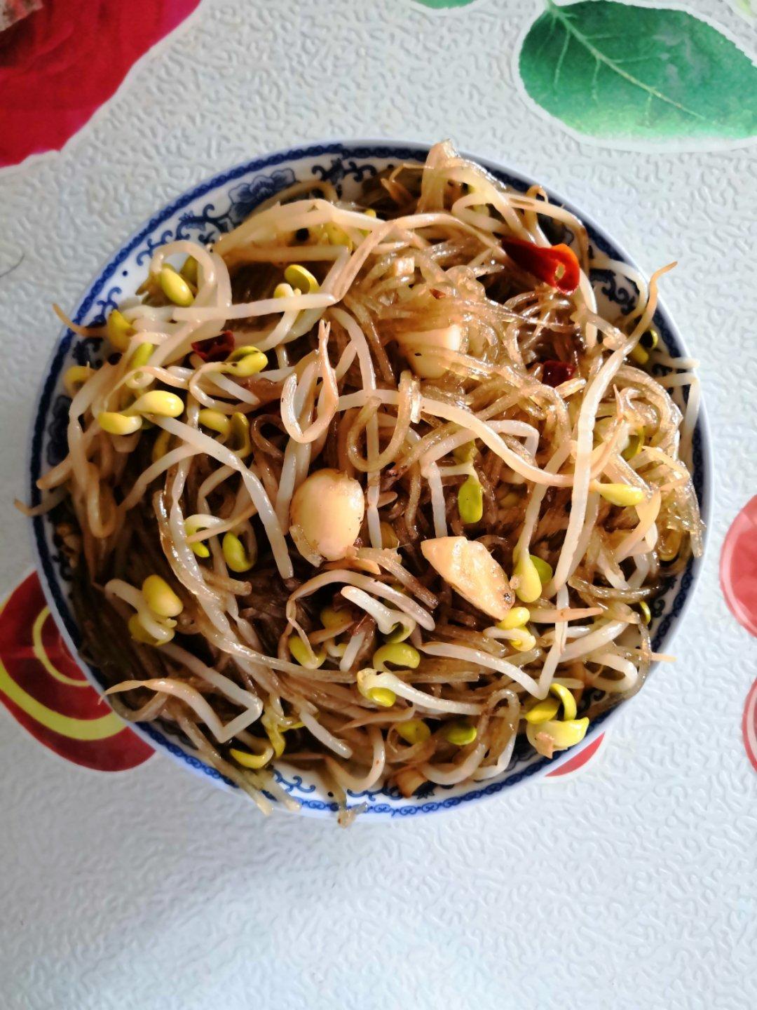 豆芽炒粉丝