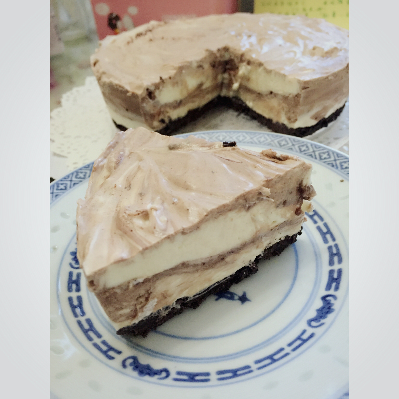 摩卡大理石冻芝士蛋糕