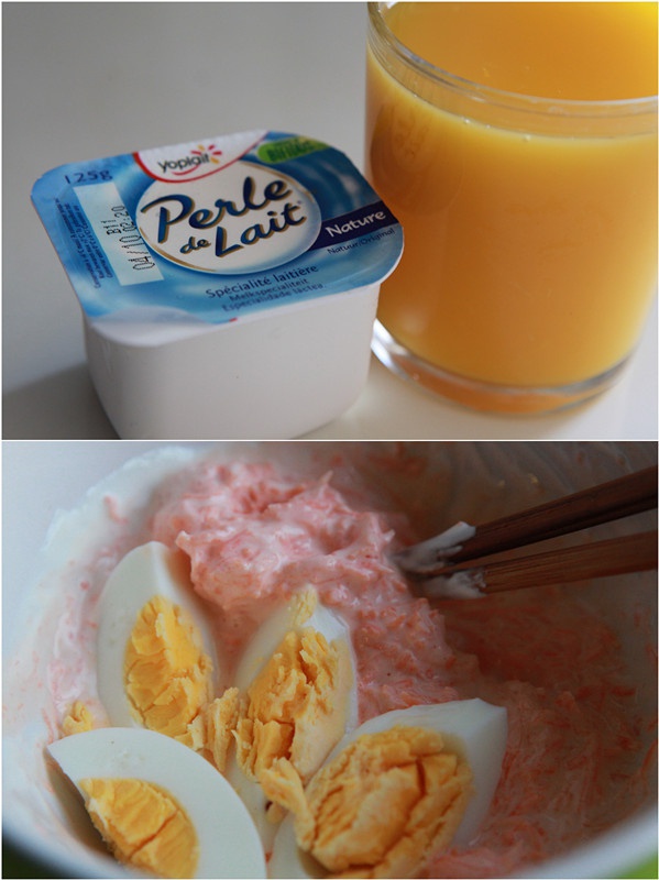 13天减肥法のDay4：清咖面包+橙汁酸奶+胡萝卜鸡蛋
