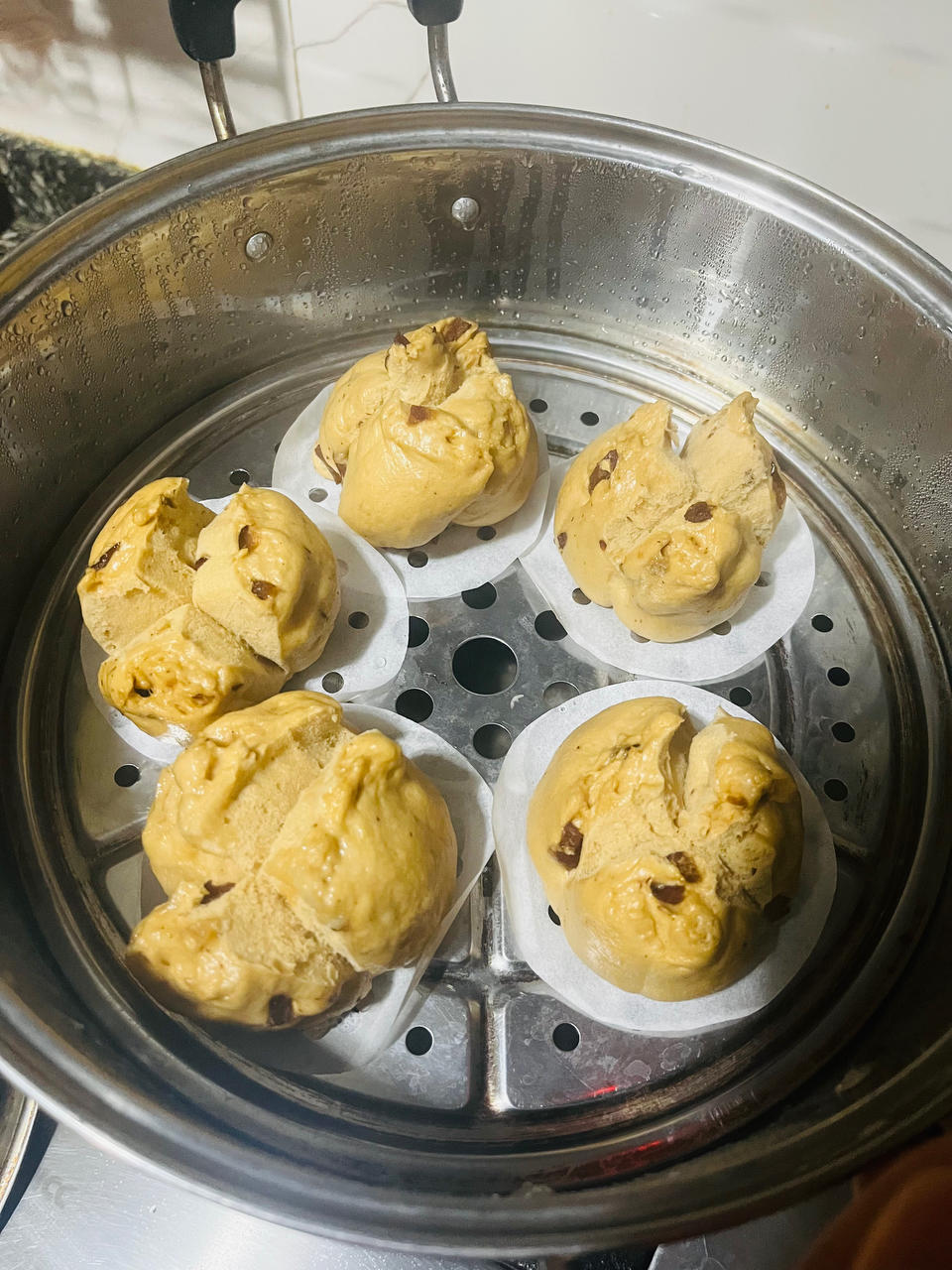 低糖酵母版红糖开花馒头