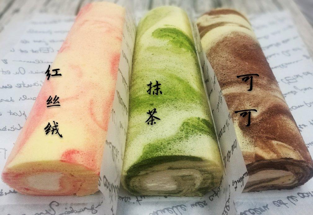 无油酸奶奶酪双享大理石蛋糕卷