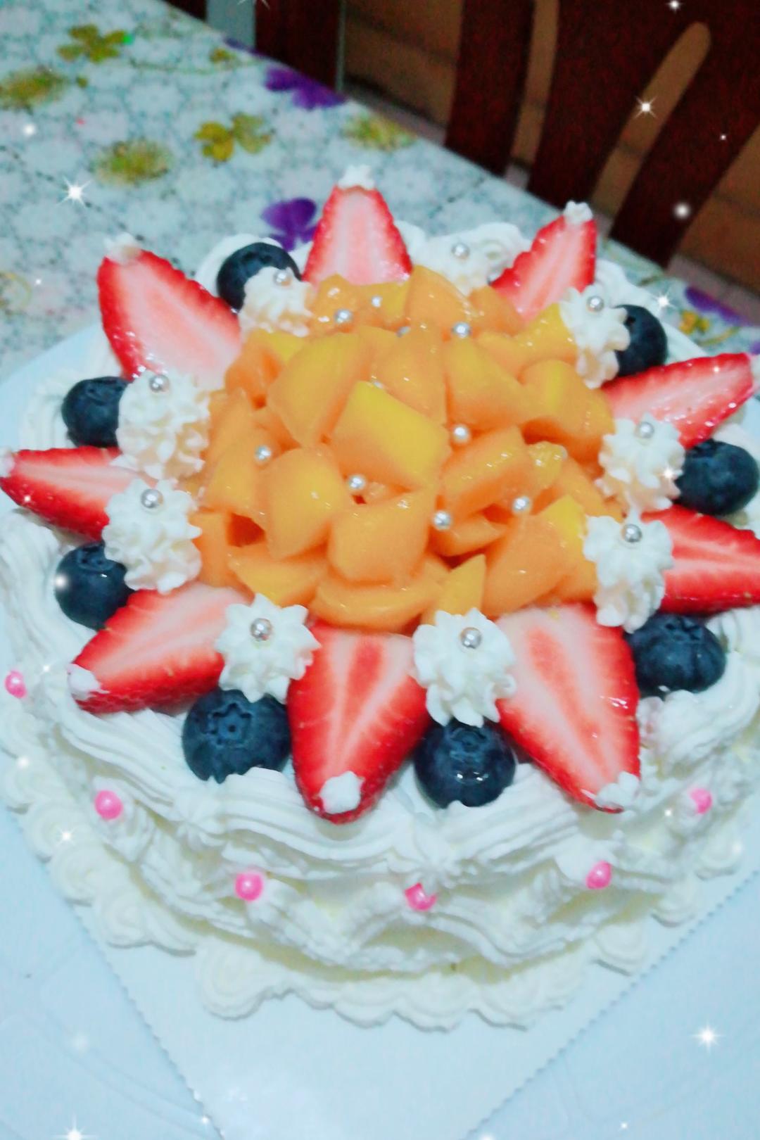 【零失败】不会裱花没关系的水果裸蛋糕 芒果裸蛋糕 完美戚风胚