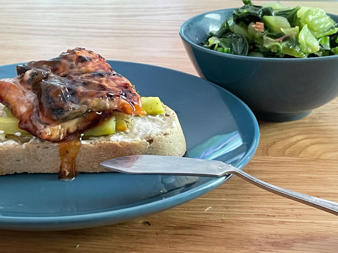 青瓜鳗鱼蛋丝全麦豆豆汉堡【健康一手握】