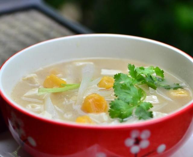 奶白干贝罗卜豆腐汤的做法
