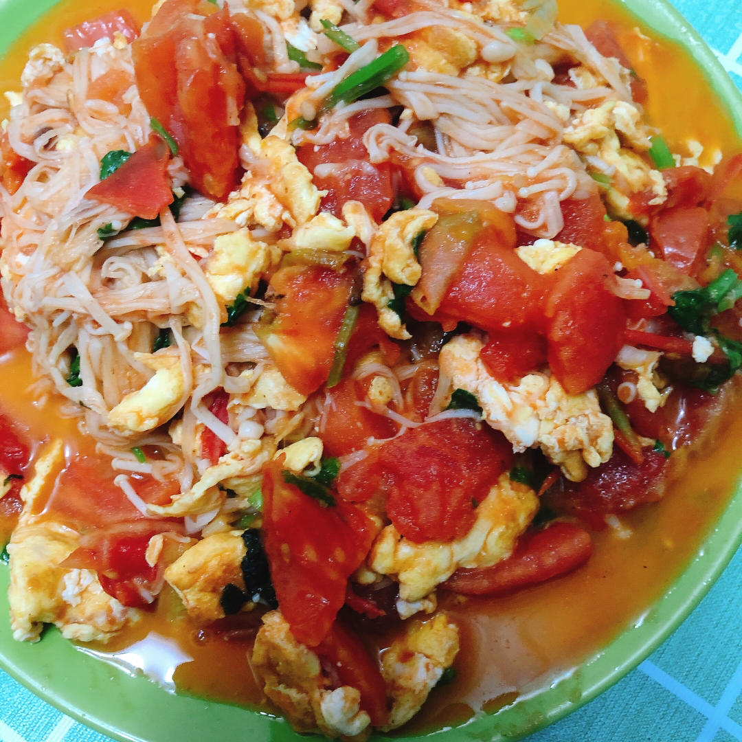 金针菇番茄炒蛋