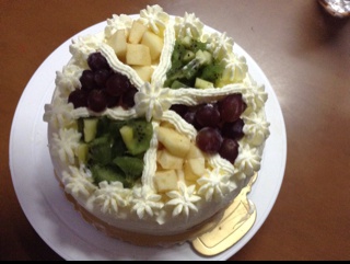 水果花格奶油蛋糕